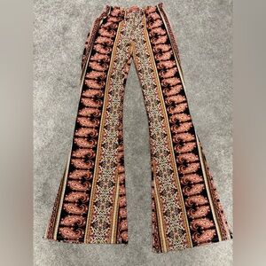Bohemian printed wide leg lounge pants